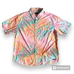 Simply Southern Tropical  Mens Button Down Shirt Size XL
